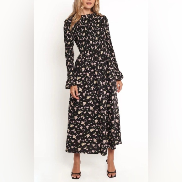 PETAL & PUP MAIREAD MAXI DRESS - BLACK FLORAL LARGE - buitengewoonvitaal.nl
